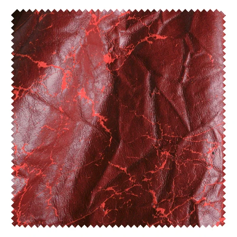 Red Flocked Leather Fabric Wri - Vintage Sewing Textile recension och pris