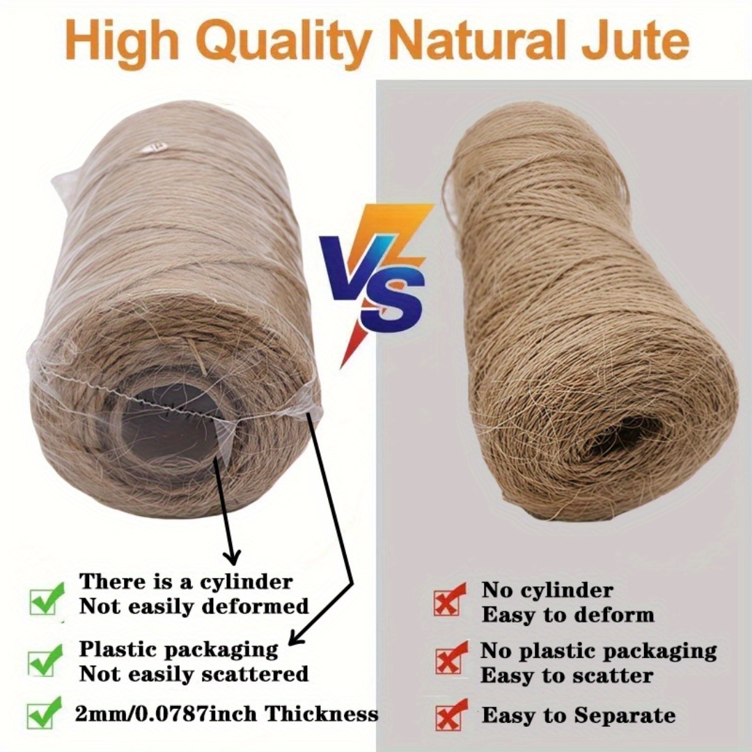 2/3/4mm Natural Jute Rope Stri - Vintage Sewing Textile recension och pris